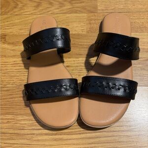 NEVER WORN- LC Women's Sunstone Slip On Comfort Sandals Black Sz 9.5